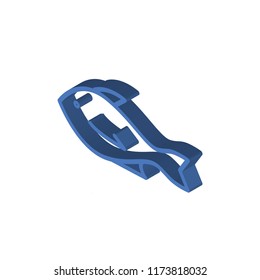 Fish isometric left top view 3D icon