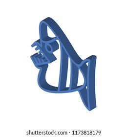 Fish isometric left top view 3D icon