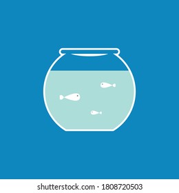 Fish jar cartoon vector. logo design.