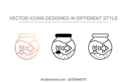 Fish jar icon design with white background stock illustration