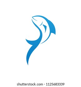 Fish Jump Logo Template Stock Vector (Royalty Free) 1125683339 ...