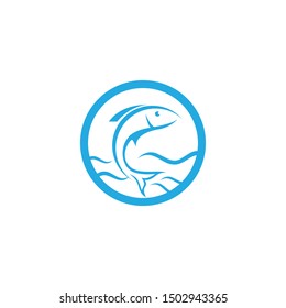 Fish Jump Logo Template Vector Icon Stock Vector (Royalty Free ...