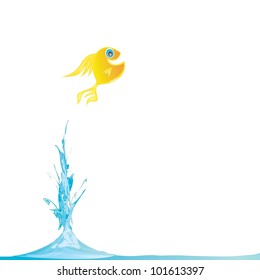 fish jump out  water. vector illustration . 10 eps