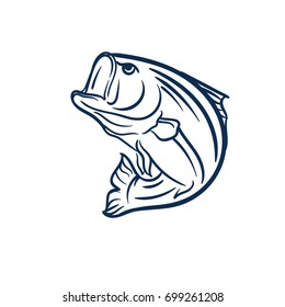Bass Fish Icons Isolated On White Stock Vector (Royalty Free) 572319598 ...