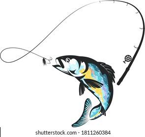 Fish jumping for bait and fishing rod design	