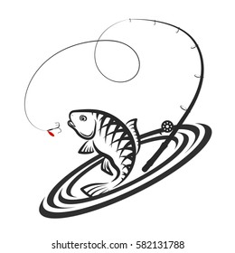 Fish jumping for bait and fishing rod design