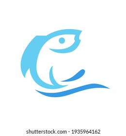 Fish Jumping logo Fish Wave Water Symbol