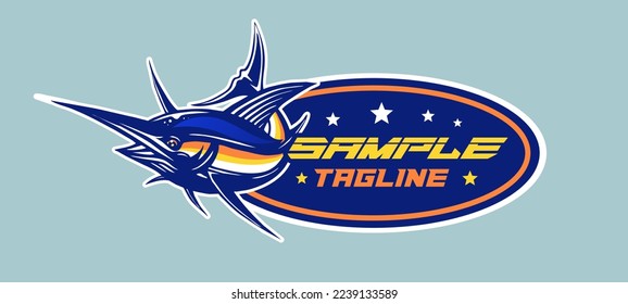 fish jumping mascot vector illustration