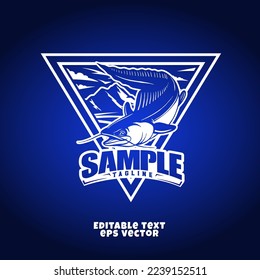 fish jumping mascot vector illustration
