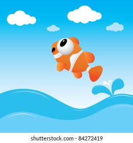 A fish jumping out of the water