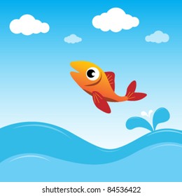 Fish jumping out of the water