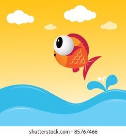 Fish jumping out of the water