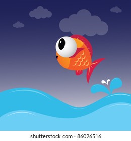 Fish jumping out of the water