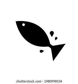 Fish jumping out of water. Simple vector illustration.