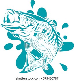 Fish jumping vector