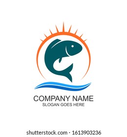 Fish Jumping From Water Logo