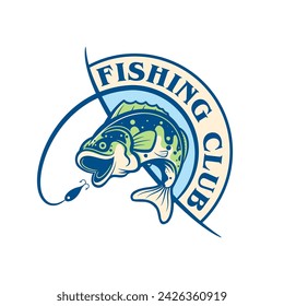 fish jumps with fishing hook