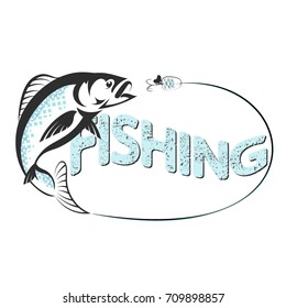 Fish jumps for lure fishing vector