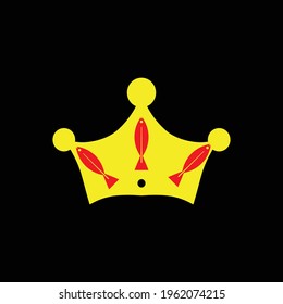 Fish King icon logo design element