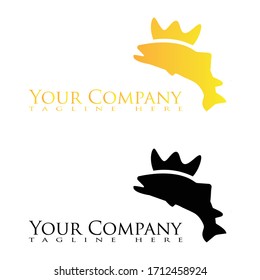 fish king logo minimalist. logo template vector.
