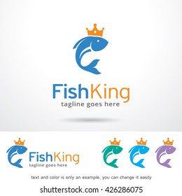 Fish King Logo Template Design Vector 