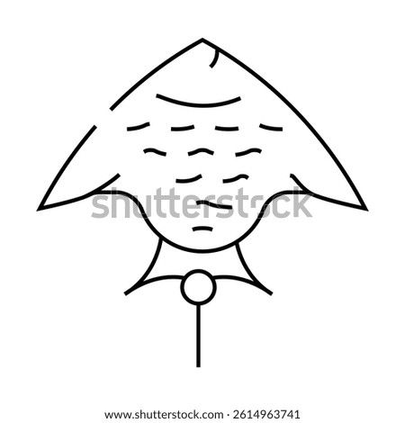 fish from kite line icon vector. fish from kite sign. isolated contour symbol black illustration