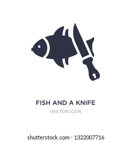 fish and a knife icon on white background. Simple element illustration from Animals concept. fish and a knife sign icon symbol design.