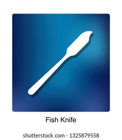 Fish Knife on Blue Background