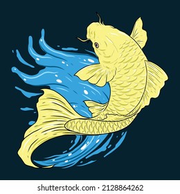 fish koi color icon vector. fish koi sign. isolated symbol illustration