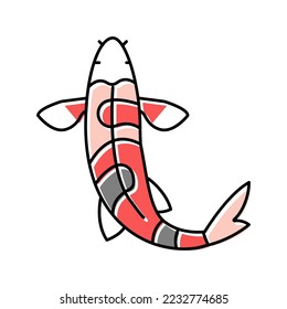 fish koi color icon vector. fish koi sign. isolated symbol illustration