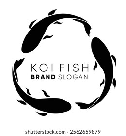 FIsh or Koi Fish or Fishing logo with simple design and color.