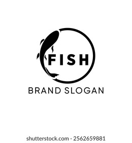 FIsh or Koi Fish or Fishing logo with simple design and color.