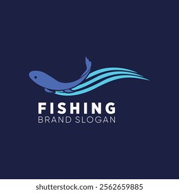 FIsh or Koi Fish or Fishing logo with simple design and color.