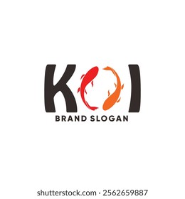 FIsh or Koi Fish or Fishing logo with simple design and color.