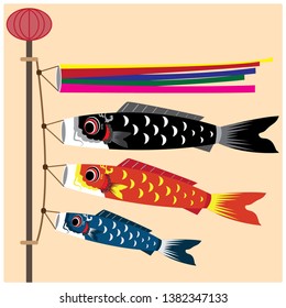 fish koi flags Japanese Koinobori .vector