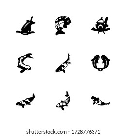 fish koi icon or logo isolated sign symbol vector illustration - Collection of high quality black style vector icons
