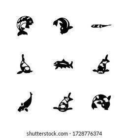 fish koi icon or logo isolated sign symbol vector illustration - Collection of high quality black style vector icons
