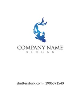 Fish koi  logo and symbol vector image
