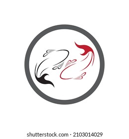 Fisch-Koi-Logo und Symbol, Vektorbild