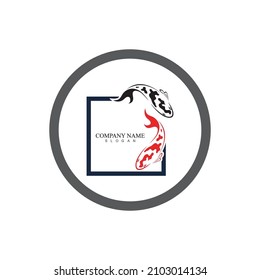 Fish koi logo and symbol vector image