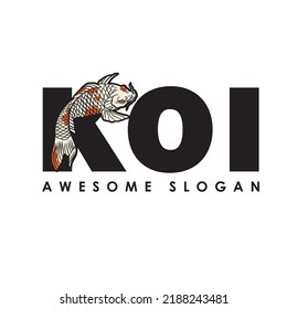 Fisch-Koi-Logo und Symbol, Vektorbild
