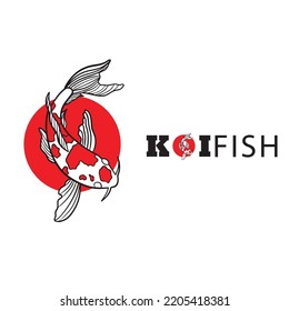 Fish koi logo and symbol vector image