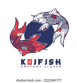 Logo de Fish koi e imagen vectorial del símbolo	
