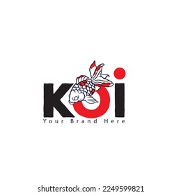 Fish koi logo and symbol vector image