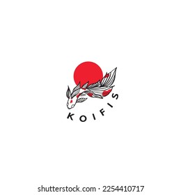 Fish koi logo and symbol vector image