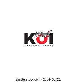 Fish koi logo and symbol vector image
