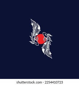 Fish koi logo and symbol vector image