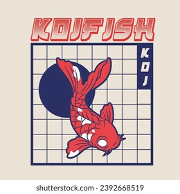 Fish koi logo and symbol vector image