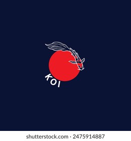 Logotipo y símbolo de koi de pescado Imagen de Vector	