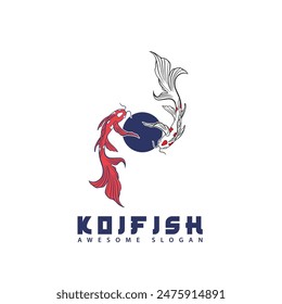 Fish koi logo and symbol vector image	